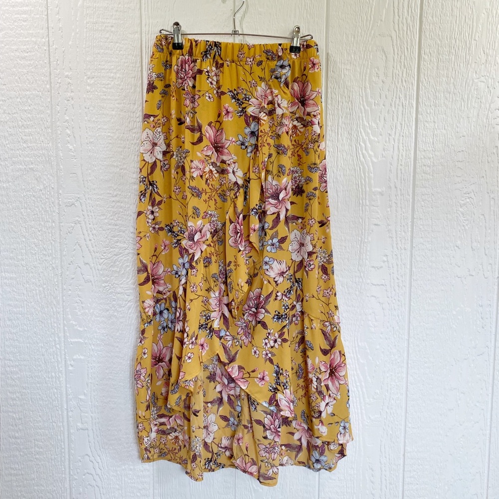 Live to be Spoiled Ruffled Faux Wrap Skirt, Ruffled Skirt, Floral Skirt